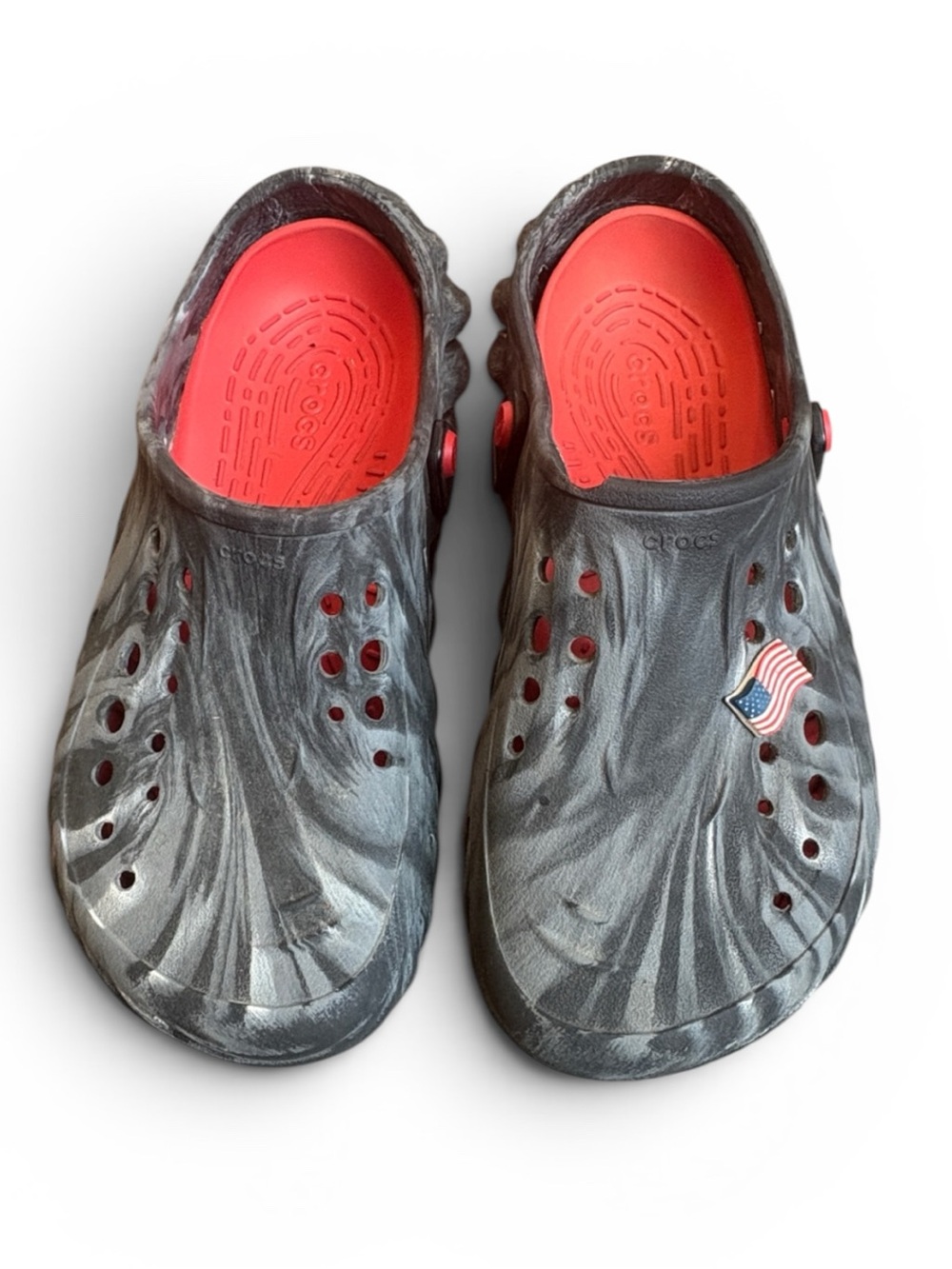 Crocs Echo Marbled Clogs Men’s 8 Gray/Black Slip-On Water READ
